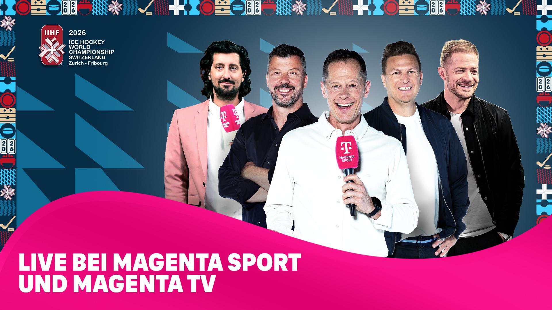 Verschiedene MagentaSport-Experten auf einem Visual